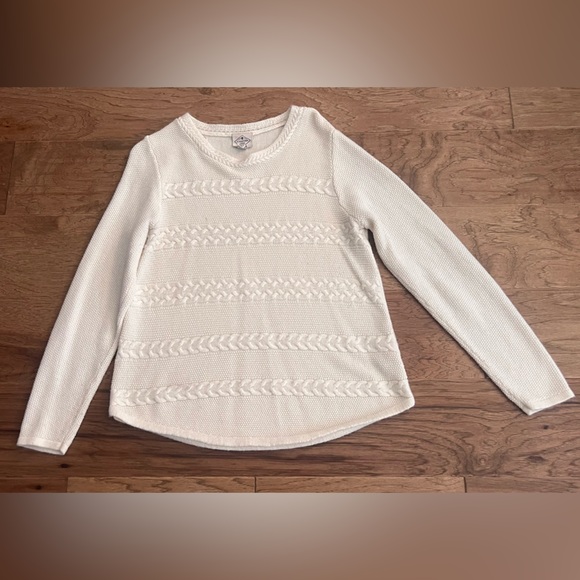 St. John's Bay Women's Ivory Cable Knit Sweater - Picture 3 of 5